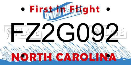 FZ2G092 North Carolina License Plate