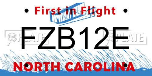 FZB12E North Carolina License Plate