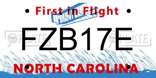 FZB17E North Carolina License Plate