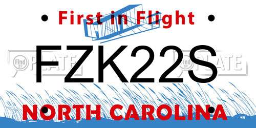 FZK22S North Carolina License Plate