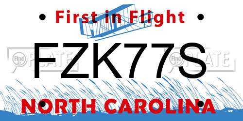 FZK77S North Carolina License Plate