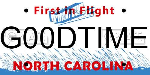 G00DTIME North Carolina License Plate
