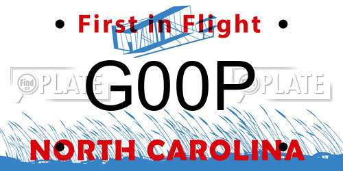 G00P North Carolina License Plate
