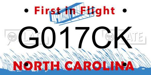 G017CK North Carolina License Plate