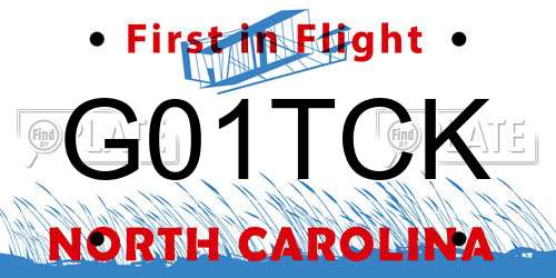 G01TCK North Carolina License Plate