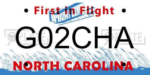 G02CHA North Carolina License Plate