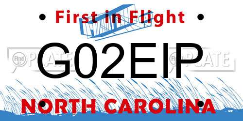 G02EIP North Carolina License Plate
