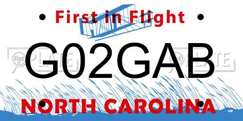 G02GAB North Carolina License Plate