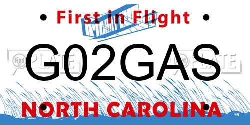 G02GAS North Carolina License Plate
