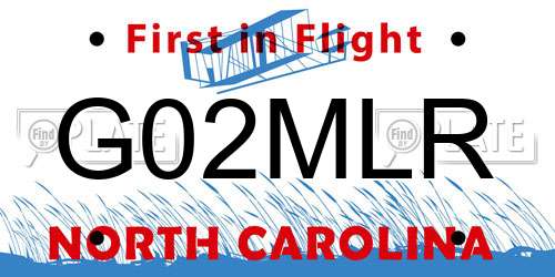 G02MLR North Carolina License Plate