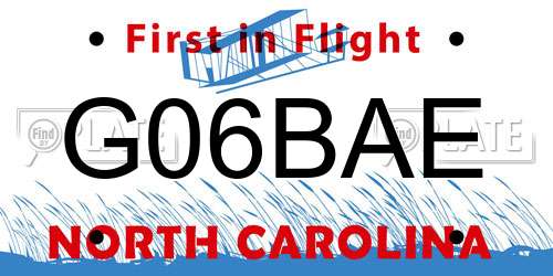 G06BAE North Carolina License Plate