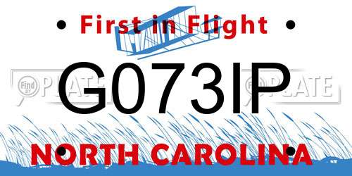 G073IP North Carolina License Plate
