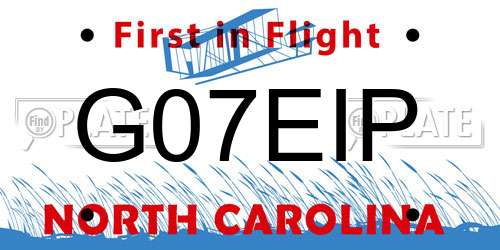 G07EIP North Carolina License Plate