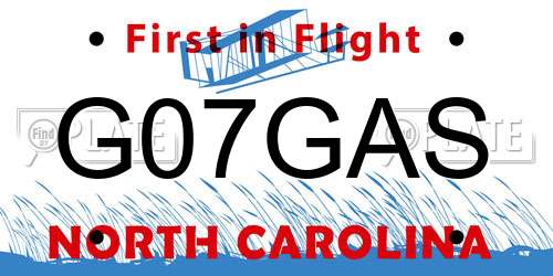 G07GAS North Carolina License Plate