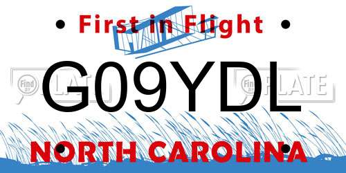 G09YDL North Carolina License Plate