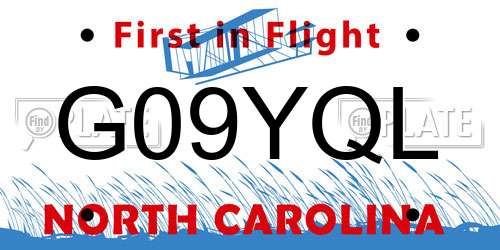 G09YQL North Carolina License Plate