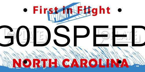 G0DSPEED North Carolina License Plate