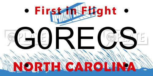 G0RECS North Carolina License Plate