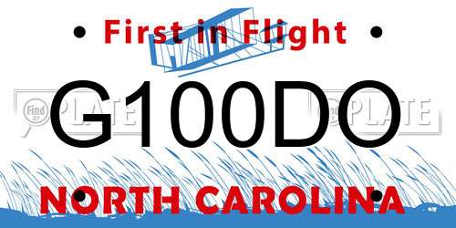 G100DO North Carolina License Plate