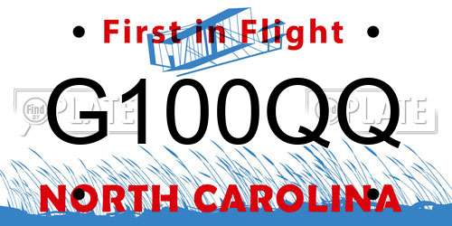 G100QQ North Carolina License Plate