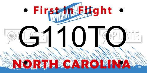 G110TO North Carolina License Plate