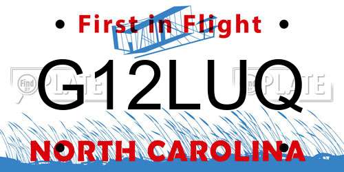 G12LUQ North Carolina License Plate