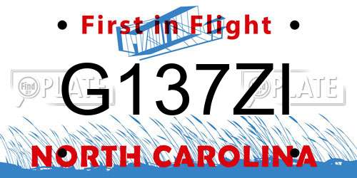 G137ZI North Carolina License Plate