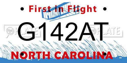 G142AT North Carolina License Plate