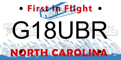 G18UBR North Carolina License Plate
