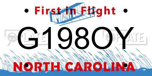 G198OY North Carolina License Plate
