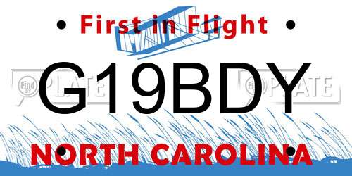 G19BDY North Carolina License Plate