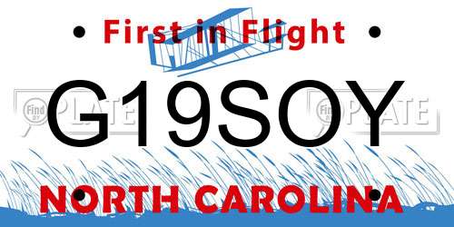 G19SOY North Carolina License Plate