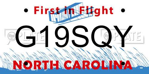 G19SQY North Carolina License Plate