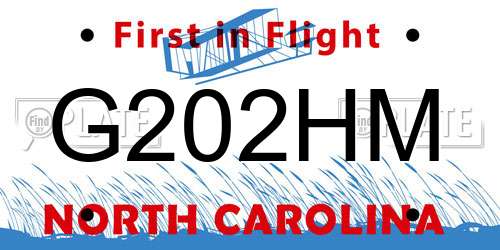 G202HM North Carolina License Plate