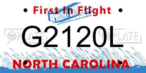 G2120L North Carolina License Plate