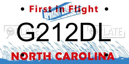 G212DL North Carolina License Plate