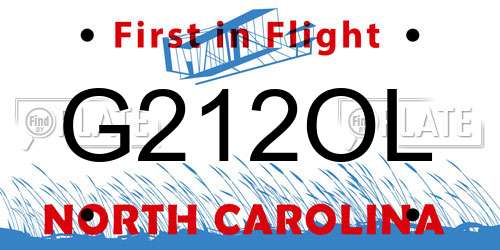 G212OL North Carolina License Plate