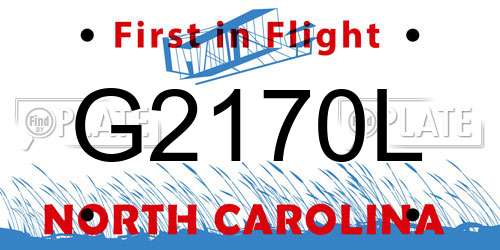 G2170L North Carolina License Plate