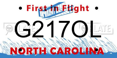 G217OL North Carolina License Plate