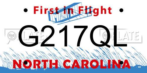 G217QL North Carolina License Plate
