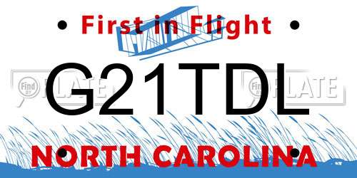 G21TDL North Carolina License Plate