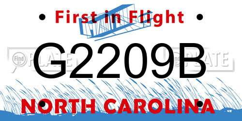 G2209B North Carolina License Plate