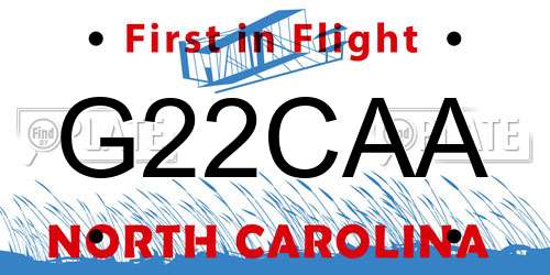 G22CAA North Carolina License Plate