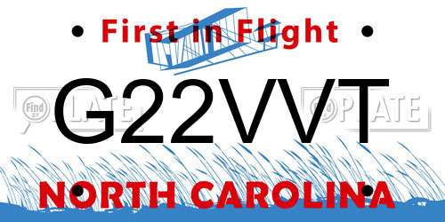 G22VVT North Carolina License Plate