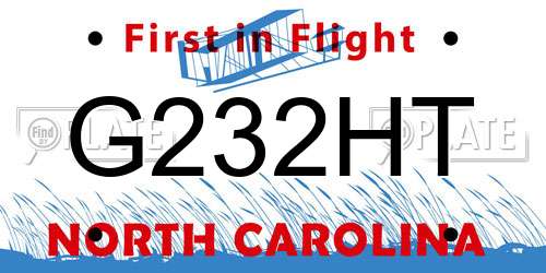 G232HT North Carolina License Plate