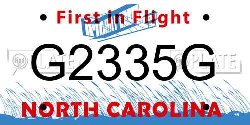 G2335G North Carolina License Plate