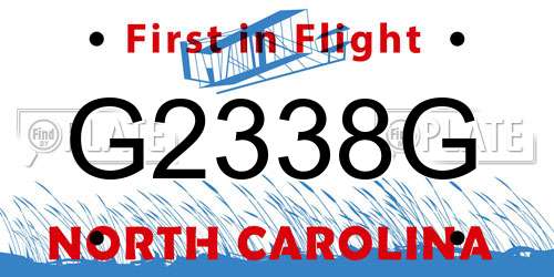 G2338G North Carolina License Plate