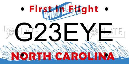 G23EYE North Carolina License Plate