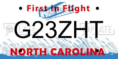 G23ZHT North Carolina License Plate