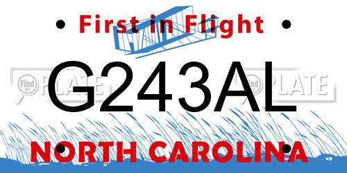 G243AL North Carolina License Plate